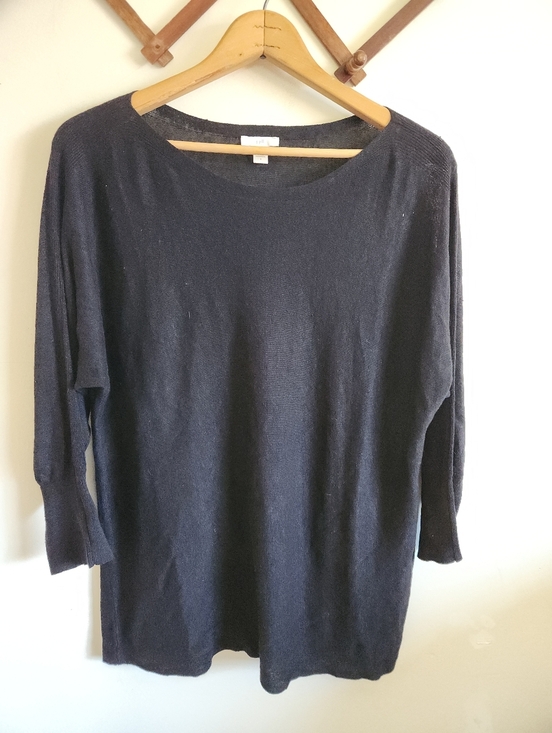 J. Jill Sweaters - J. Jill Lightweight Crewneck Sweater 3/4 Sleeve Gray Linen Viscose Small